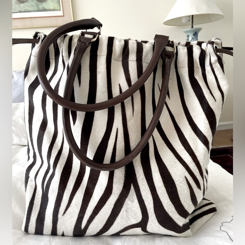 One-of-a-kind handmade pony hide travel tote. Handmade in Venice, Italy